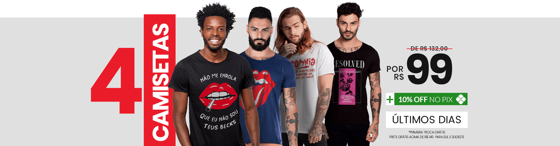 camiseta 4 por 99