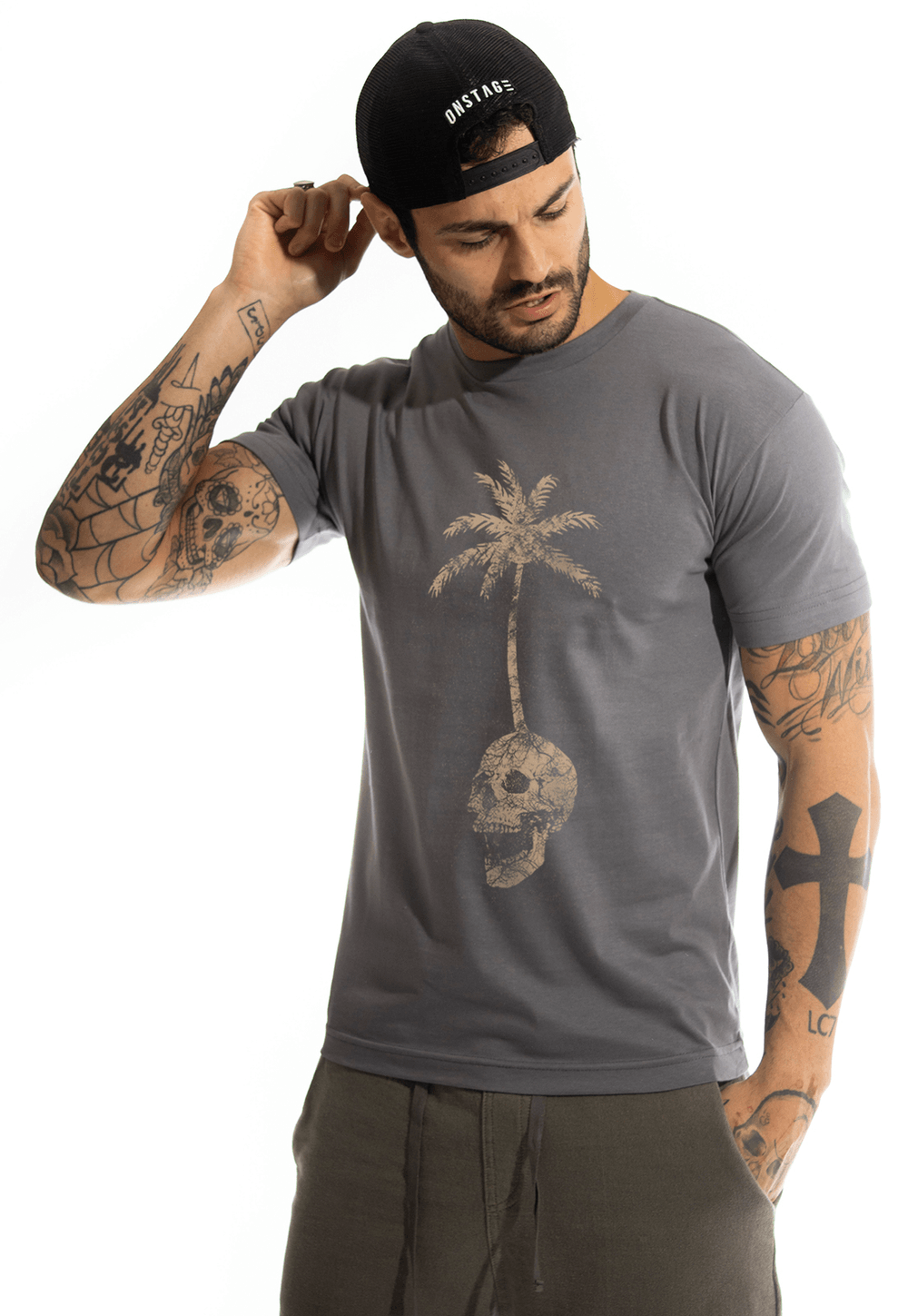Camiseta Arimlap Skull Island Cor:Chumbo;Tamanho:P;Genero:Masculino