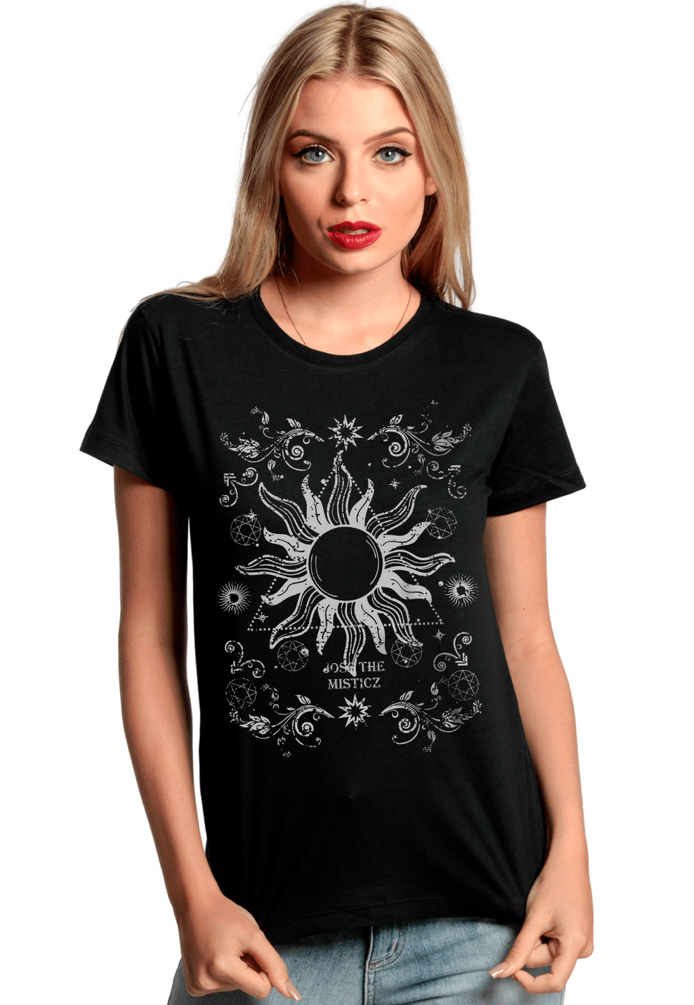 Camiseta Feminina Basica Mystical Sun Cor:Preto;Tamanho:P;Genero:Feminino